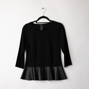 Ann Taylor | Black  Peplum Shirt| Size M